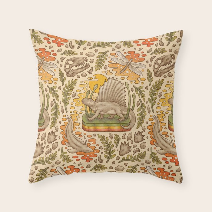 Daydream Dimetrodon Throw Pillow Gallery Image 6