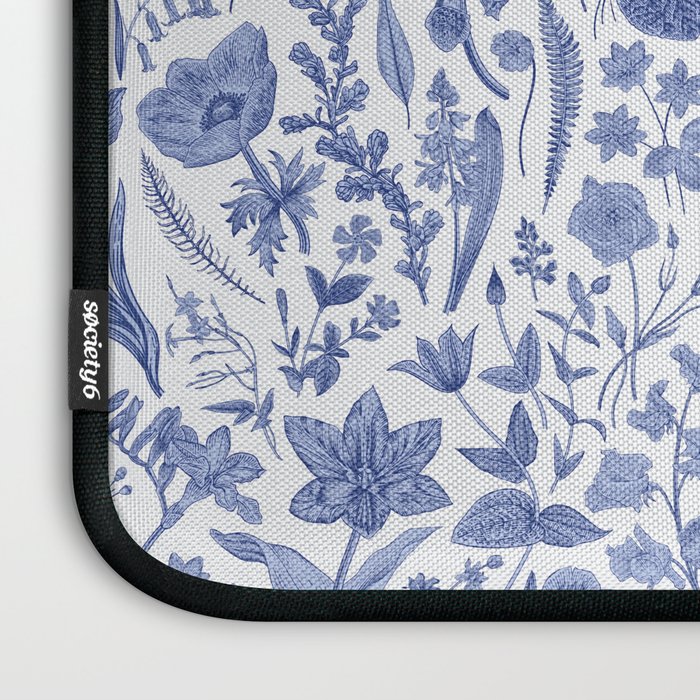 Meadow Magic Blooming Blue & White Wild Flower Floral Laptop Sleeve Gallery Image 3