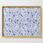 Meadow Magic Blooming Blue & White Wild Flower Floral Serving Tray Gallery Image 1