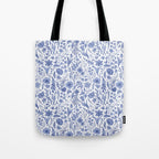 Meadow Magic Blooming Blue & White Wild Flower Floral Tote Bag Gallery Image 1
