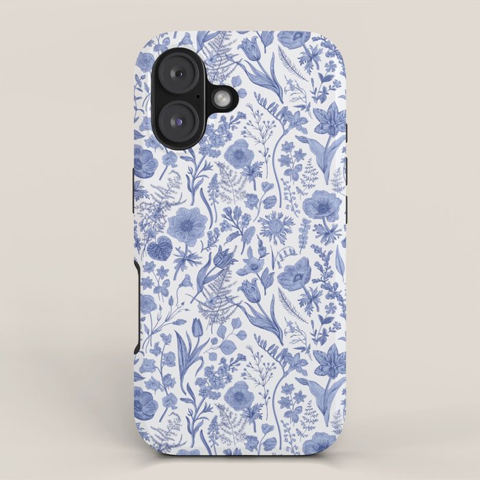 Meadow Magic Blooming Blue & White Wild Flower Floral iPhone Case Gallery Image 1