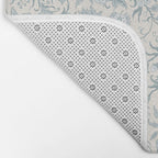 Hand Drawn Jacobean Floral - Teal Beige Bath Mat Gallery Image 2