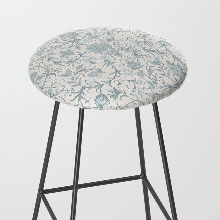 Hand Drawn Jacobean Floral - Teal Beige Stool Gallery Image 2