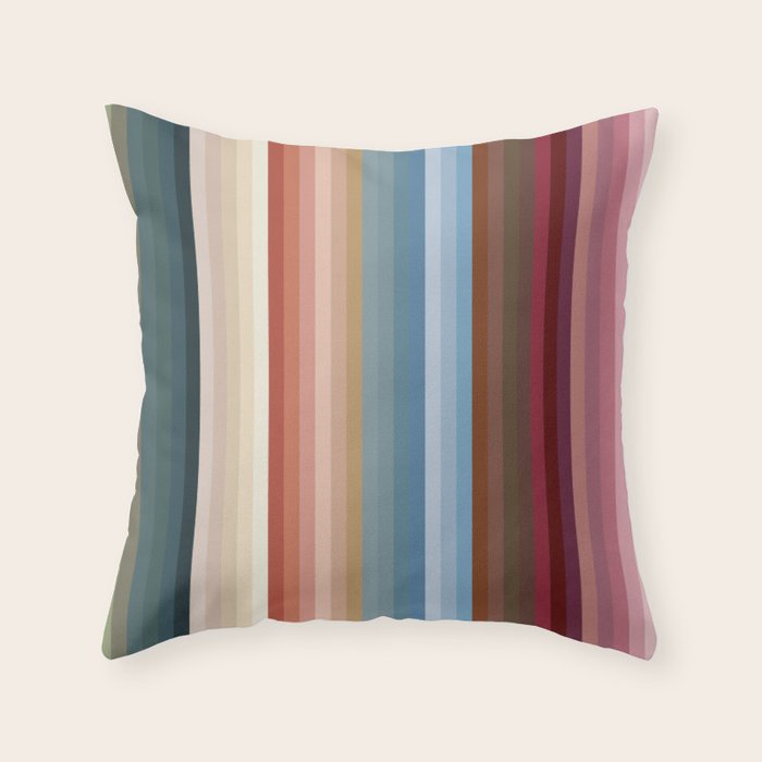 Multicolor Boho Stripes Throw Pillow Gallery Image 6