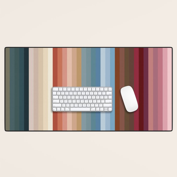Multicolor Boho Stripes Desk Mat Gallery Image 1