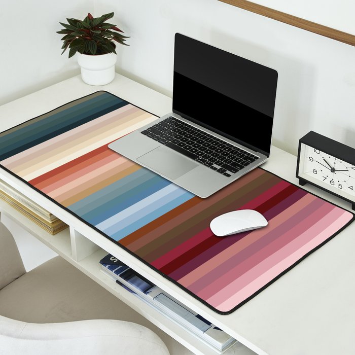 Multicolor Boho Stripes Desk Mat Gallery Image 2