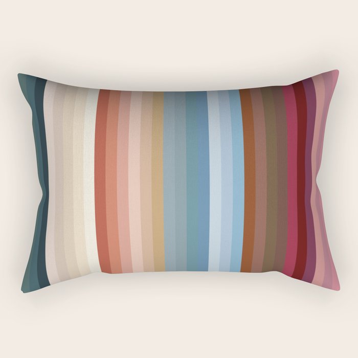 Multicolor Boho Stripes Rectangular Pillow Gallery Image 1