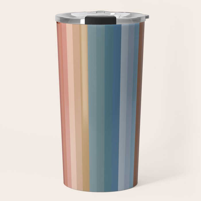 Multicolor Boho Stripes Travel Mug Gallery Image 1