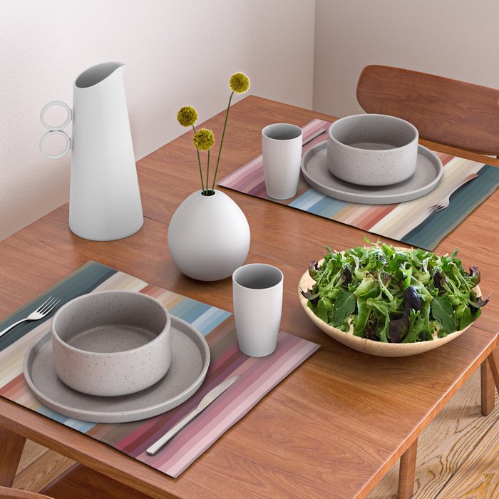 Multicolor Boho Stripes Placemat Gallery Image 2