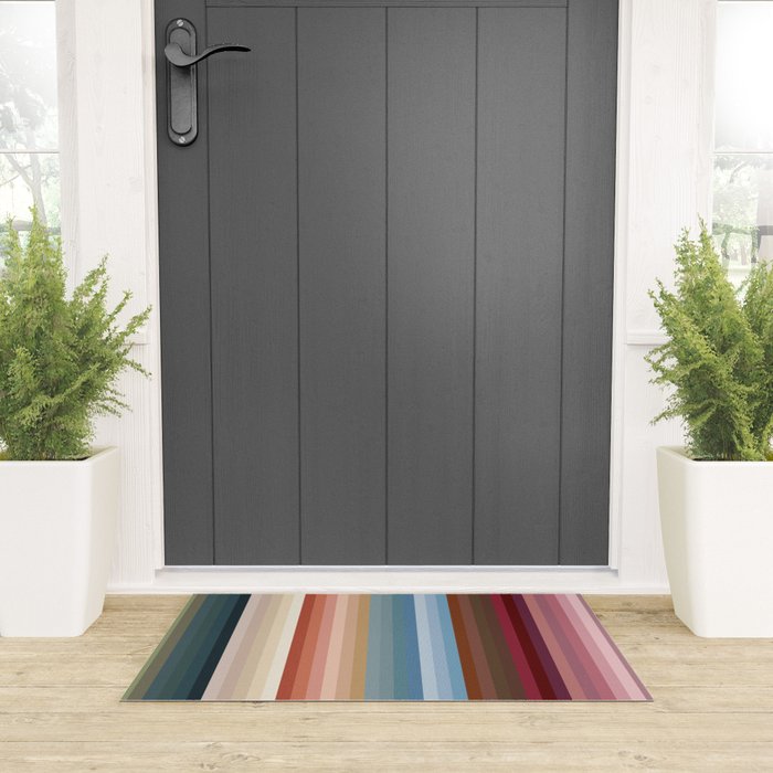 Multicolor Boho Stripes Welcome Mat Gallery Image 3