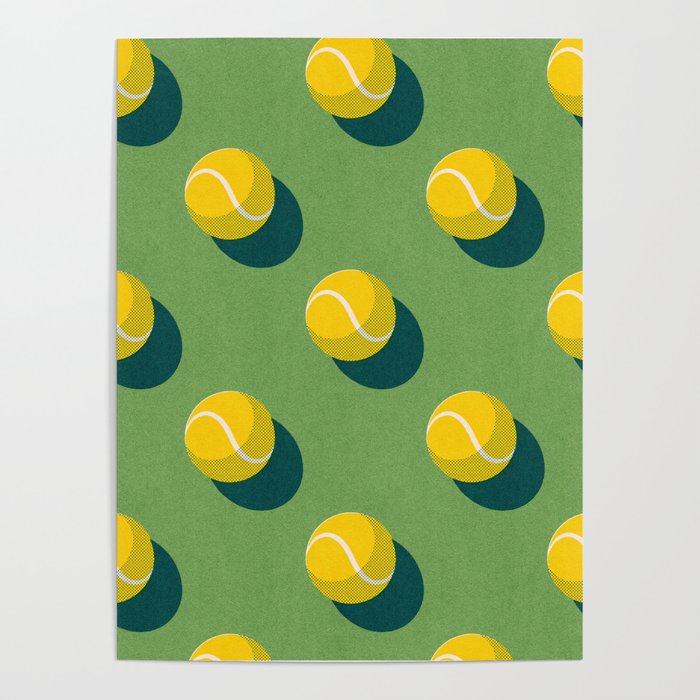 BALLS Tennis - grass court - pattern Poster Gallery Image 4