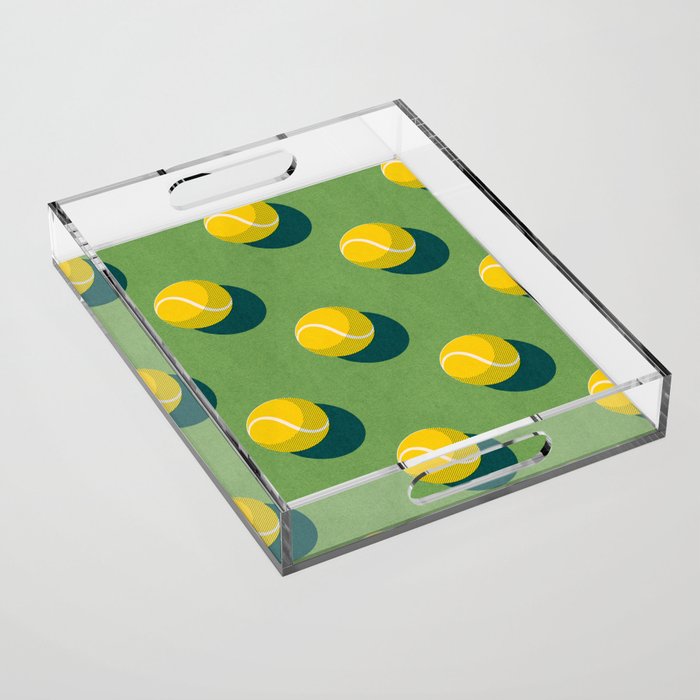 BALLS Tennis - grass court - pattern Acrylic Tray Gallery Image 1