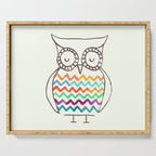 Chevron Owl Serving Tray Gallery Image 1