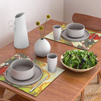 Deep Within - Flowers in the Mist -  Ukiyo Nature Landscape  in Red, Green, Yellow & Orange Placemat Gallery Image 2