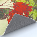 Deep Within - Flowers in the Mist -  Ukiyo Nature Landscape  in Red, Green, Yellow & Orange Rug Gallery Image 4