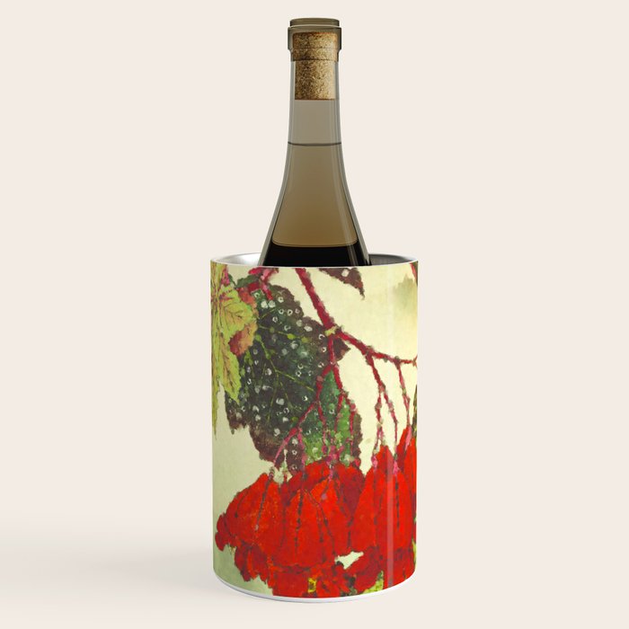 Deep Within - Flowers in the Mist -  Ukiyo Nature Landscape  in Red, Green, Yellow & Orange Wine Chiller Gallery Image 2