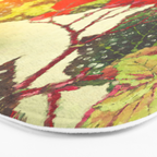 Deep Within - Flowers in the Mist -  Ukiyo Nature Landscape  in Red, Green, Yellow & Orange Bath Mat Gallery Image 3
