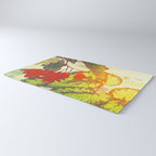 Deep Within - Flowers in the Mist -  Ukiyo Nature Landscape  in Red, Green, Yellow & Orange Rug Gallery Image 3