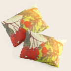 Deep Within - Flowers in the Mist -  Ukiyo Nature Landscape  in Red, Green, Yellow & Orange Pillow Sham Gallery Image 3