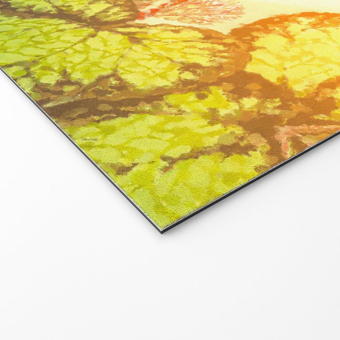 Deep Within - Flowers in the Mist -  Ukiyo Nature Landscape  in Red, Green, Yellow & Orange Welcome Mat Gallery Image 2