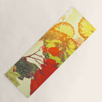 Deep Within - Flowers in the Mist -  Ukiyo Nature Landscape  in Red, Green, Yellow & Orange Yoga Mat Gallery Image 1