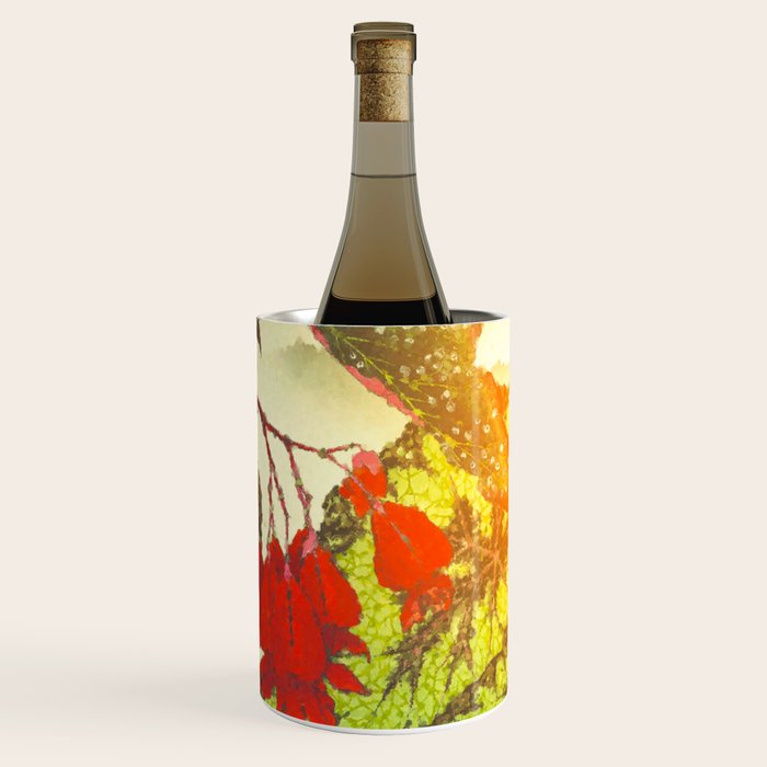 Deep Within - Flowers in the Mist -  Ukiyo Nature Landscape  in Red, Green, Yellow & Orange Wine Chiller Gallery Image 1