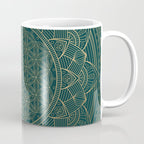 The Flower of Life Gold Mandala On Dark Green Coffee Mug Gallery Image 1
