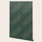 The Flower of Life Gold Mandala On Dark Green Wallpaper Gallery Image 2