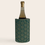 The Flower of Life Gold Mandala On Dark Green Wine Chiller Gallery Image 1