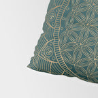 The Flower of Life Gold Mandala On Dark Green Pillow Sham Gallery Image 4