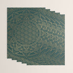 The Flower of Life Gold Mandala On Dark Green Wrapping Paper Gallery Image 3
