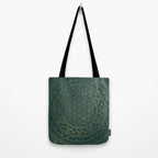 The Flower of Life Gold Mandala On Dark Green Tote Bag Gallery Image 2
