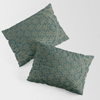 The Flower of Life Gold Mandala On Dark Green Pillow Sham Gallery Image 3