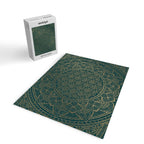The Flower of Life Gold Mandala On Dark Green Jigsaw Puzzle Gallery Image 2