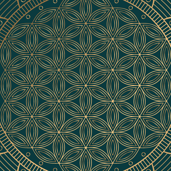The Flower of Life Gold Mandala On Dark Green Coffee Mug Gallery Image 2