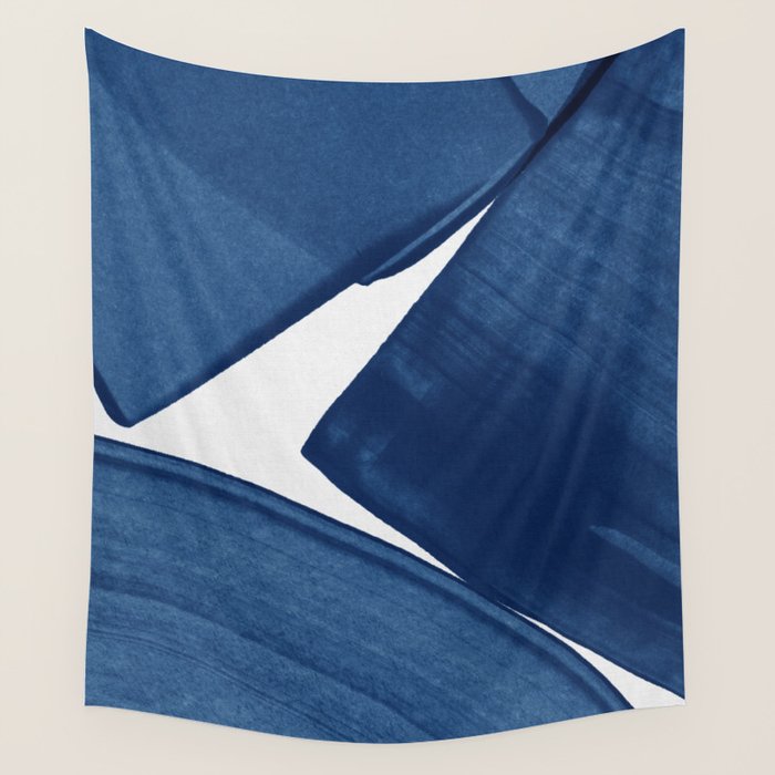 Modern Painting Blue II, Blue Abstract Wall Tapestry Gallery Image 4