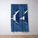 Modern Painting Blue II, Blue Abstract Window Curtain Gallery Image 3