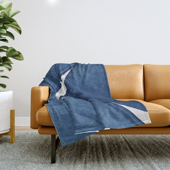 Modern Painting Blue II, Blue Abstract Throw Blanket Gallery Image 1
