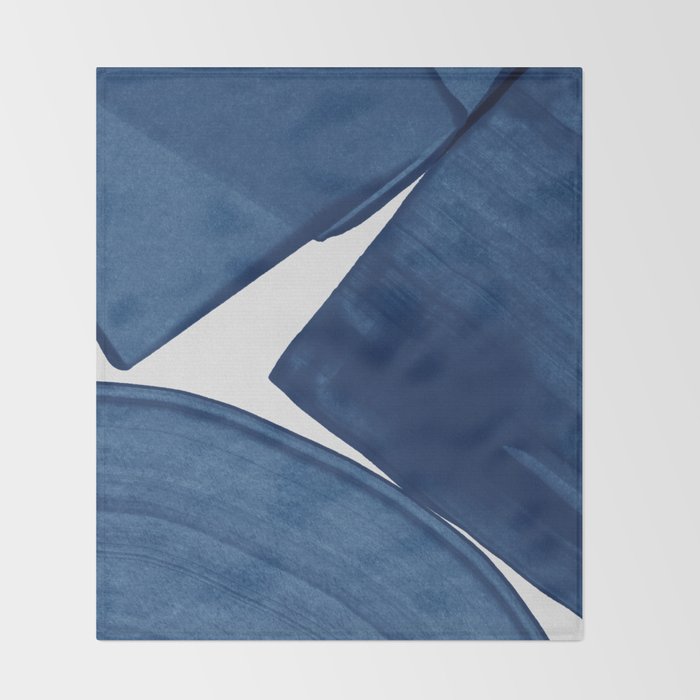 Modern Painting Blue II, Blue Abstract Throw Blanket Gallery Image 2