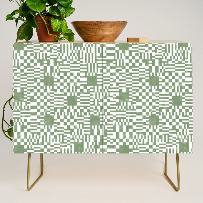 Green Op Art Vibes Credenza Gallery Image 1