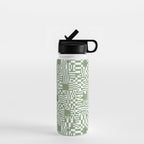 Green Op Art Vibes Water Bottle Gallery Image 1