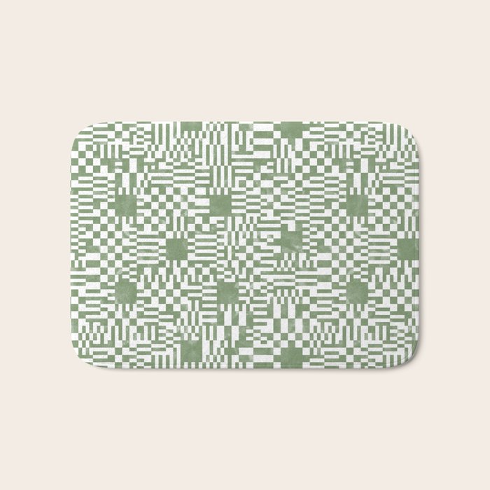 Green Op Art Vibes Bath Mat Gallery Image 1