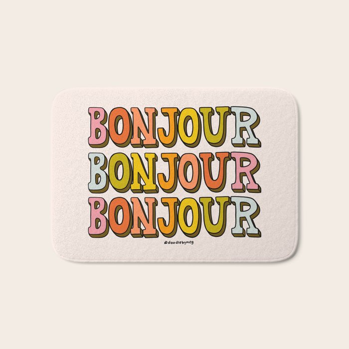 Bonjour Bonjour Bonjour Bath Mat Gallery Image 1