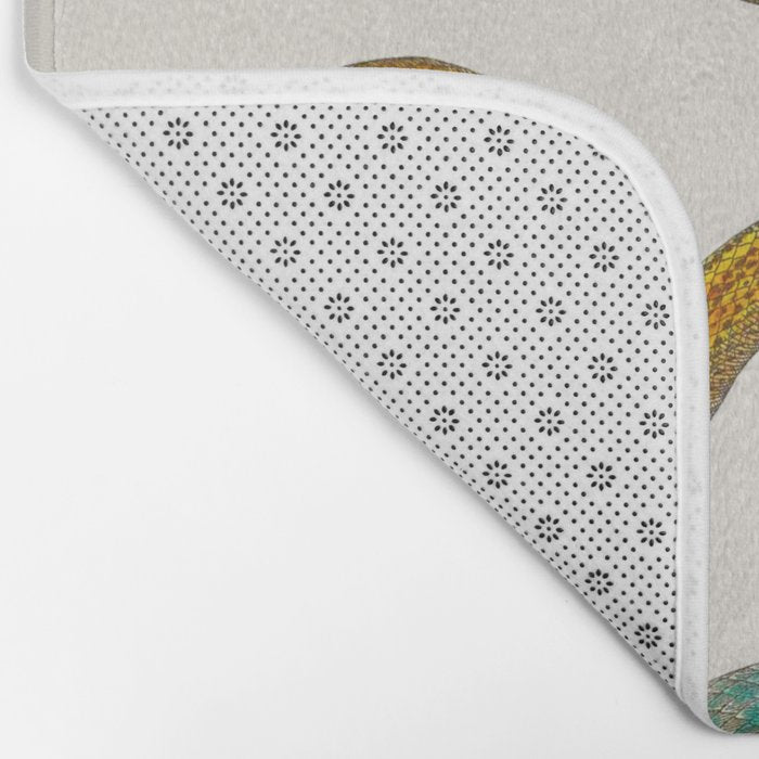 Albertus Seba Snakes Illustration Teal And Yellow Scales Bath Mat Gallery Image 2