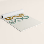 Albertus Seba Snakes Illustration Teal And Yellow Scales Yoga Mat Gallery Image 2