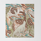 Jurassic Portal | Retro Rainbow Palette | Dinosaur Science Fiction Art Throw Blanket Gallery Image 2