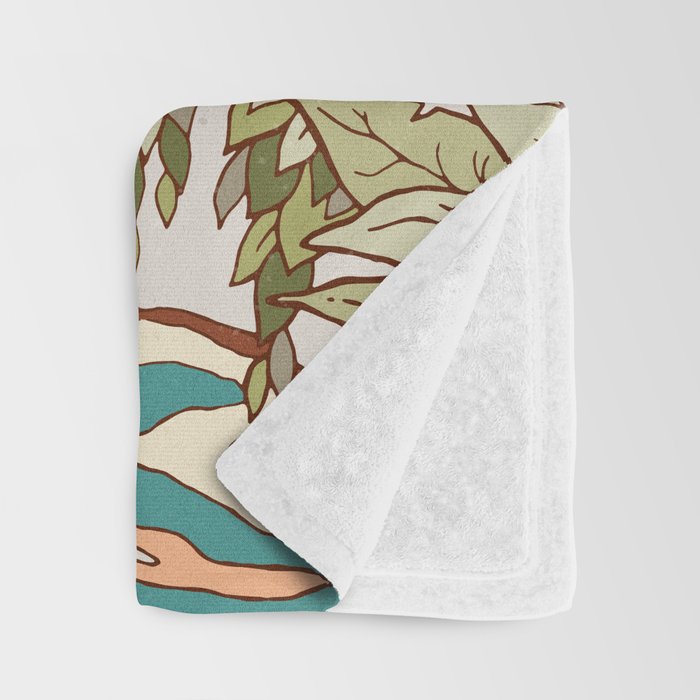 Jurassic Portal | Retro Rainbow Palette | Dinosaur Science Fiction Art Throw Blanket Gallery Image 3