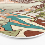 Jurassic Portal | Retro Rainbow Palette | Dinosaur Science Fiction Art Bath Mat Gallery Image 3