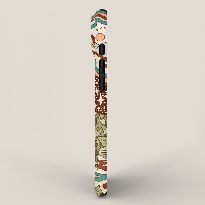 Jurassic Portal | Retro Rainbow Palette | Dinosaur Science Fiction Art iPhone Case Gallery Image 2