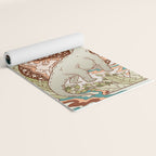 Jurassic Portal | Retro Rainbow Palette | Dinosaur Science Fiction Art Yoga Mat Gallery Image 2